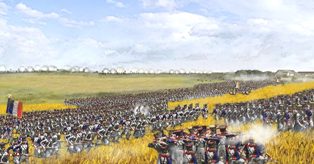 
 waterloo-napoleon-dot-com-wargame-battle-replay-005-derlon-french-infantry-columns-attack-ohain