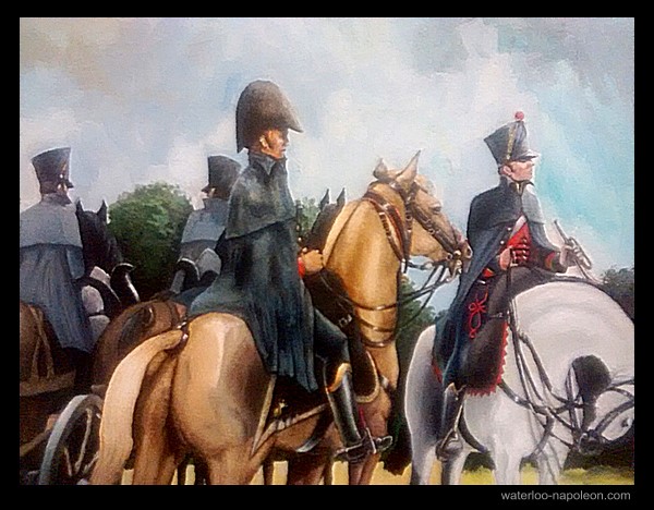 
 Waterloo and Napoleon French army horse-artillery artork-napoleonic wars. Picture of French horse artillery crew in a watercolour painting.